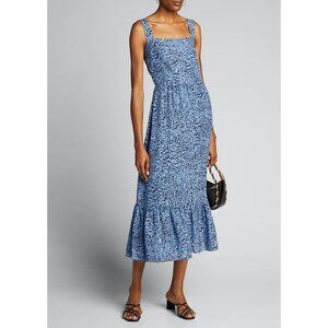 HVN Olympia Sleeveless Silk Gown Blue Womens Size 0